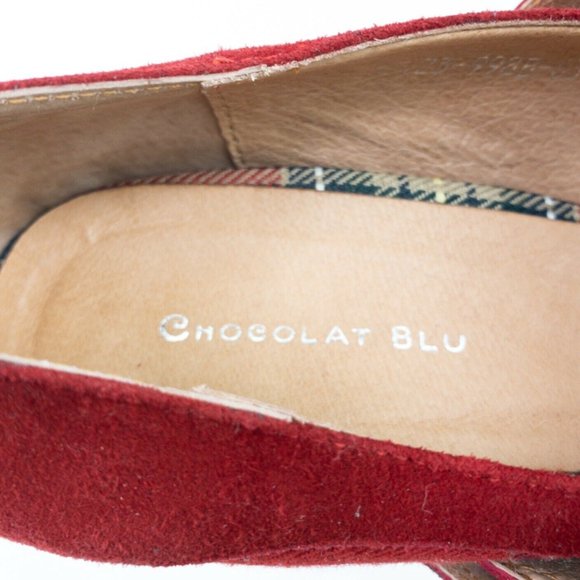 Red Plaid Mary Jane Heels - Picture 9 of 10